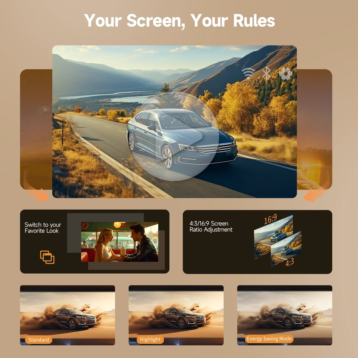 Magcubic HY310X Auto Focus 420ANSI Android 11 Keystone 4K Mini Projector with Full HD 1080Pfor Outdoor Theater Stand Projector