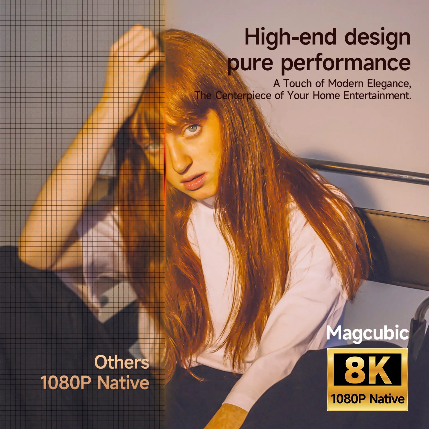 Magcubic 8K Support HD 1080P 1000ANSI X7 Projector With 5W Speaker Android 14 WiFi6 BT5.4 Outdoor Video Home Theater Projector