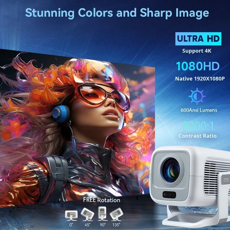 DITONG X3Plus HD projector Native 1080P support 4K WIFI6 BT5.4 Android mini Portable projector led home theater video projector - Magcubic Store