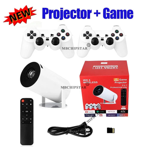 H90PRO 4K Gaming Projector 19000+ 3D Retro Video Games Wireless Gaming Controller for PS1/SEGA Portable Home Theater Dual System - Magcubic Store