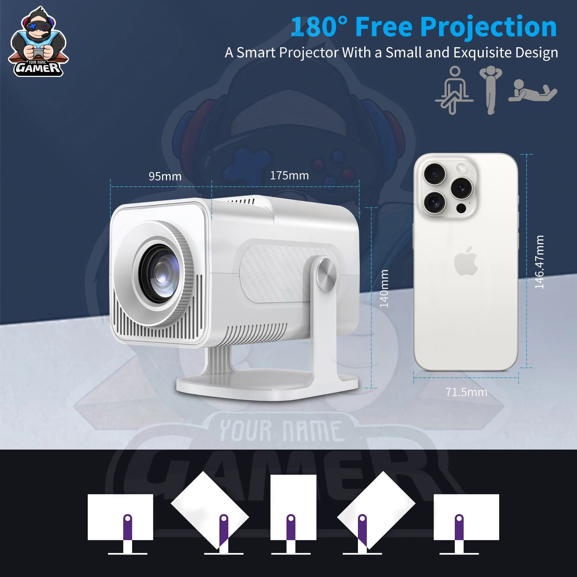 HCS350 Max Gaming Projector 1+8G H713 3D HD Android 11 High Lumen Wireless Smart Projector with BT Voice HCS350Max - Magcubic Store