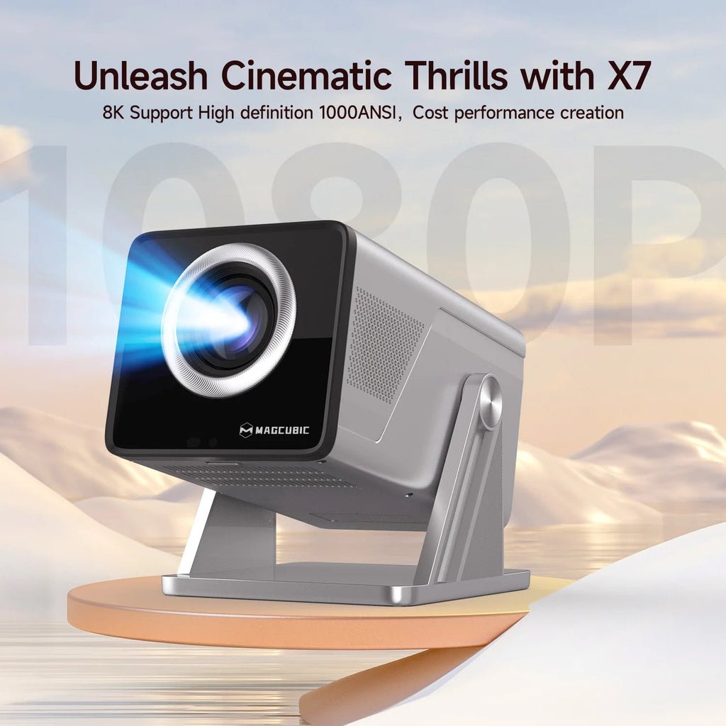 Magcubic 8K Support HD 1080P 1000ANSI X7 Projector With 5W Speaker Android 14 WiFi6 BT5.4 Outdoor Video Home Theater Projector - Magcubic Store