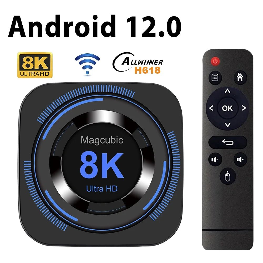 Magcubic Allwinner H618 Android 12 TV BOX Dual Wifi 32G64G Quad Core Cortex A53 Support 8K Video 4K BT4.0 Set top box - Magcubic Store