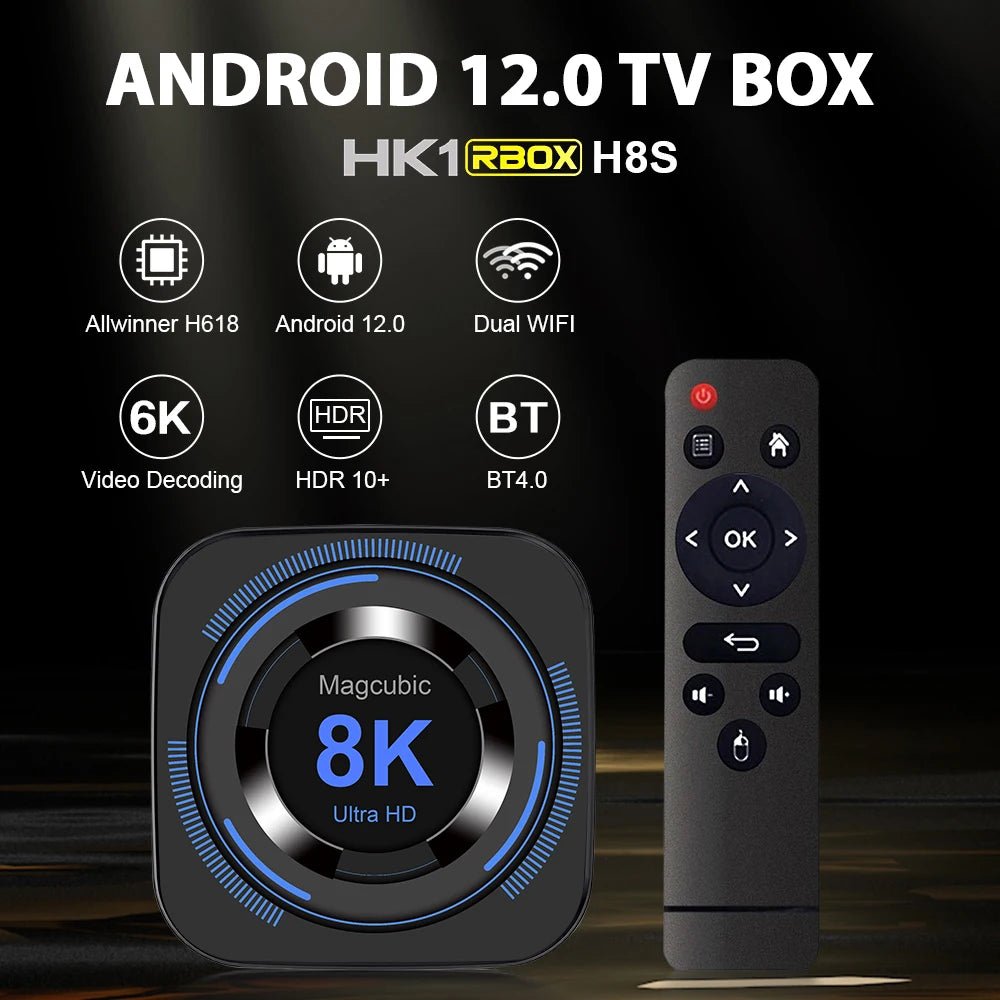 Magcubic Allwinner H618 Android 12 TV BOX Dual Wifi 32G64G Quad Core Cortex A53 Support 8K Video 4K BT4.0 Set top box - Magcubic Store