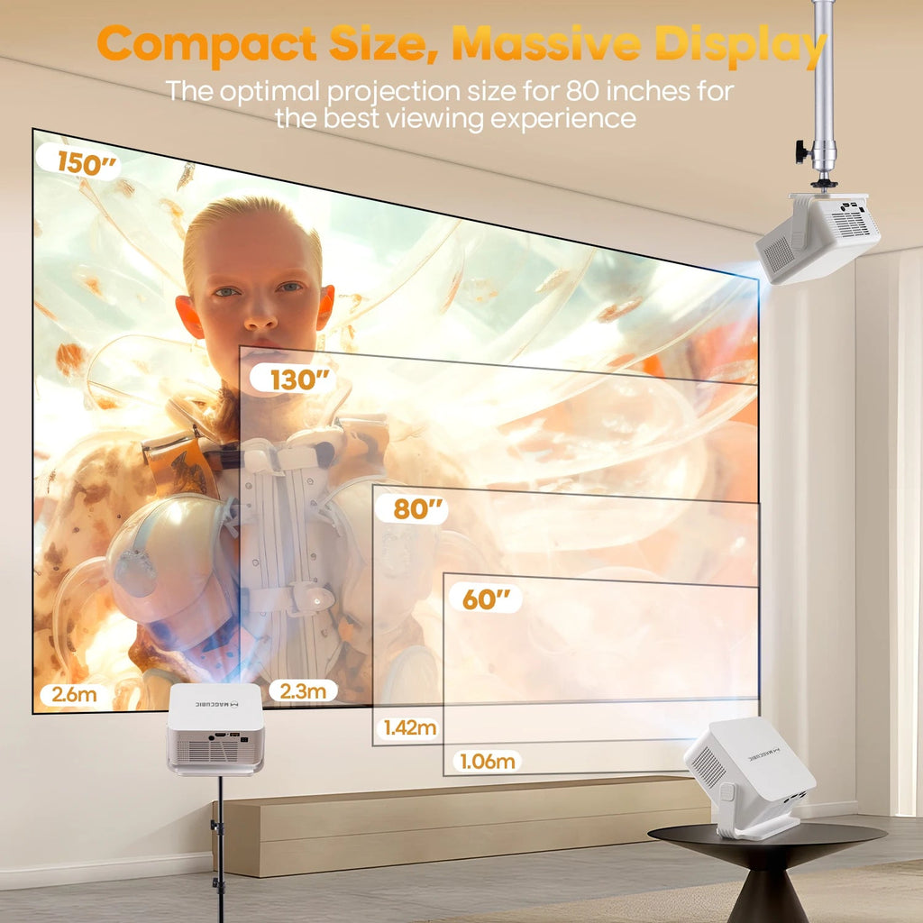 Magcubic Android 14 Auto Focus HY300Max Portable Projector 400ANSI WiFi6 Projector Support 8K Full HD Home Outdoor Cinema HY300 - Magcubic Store