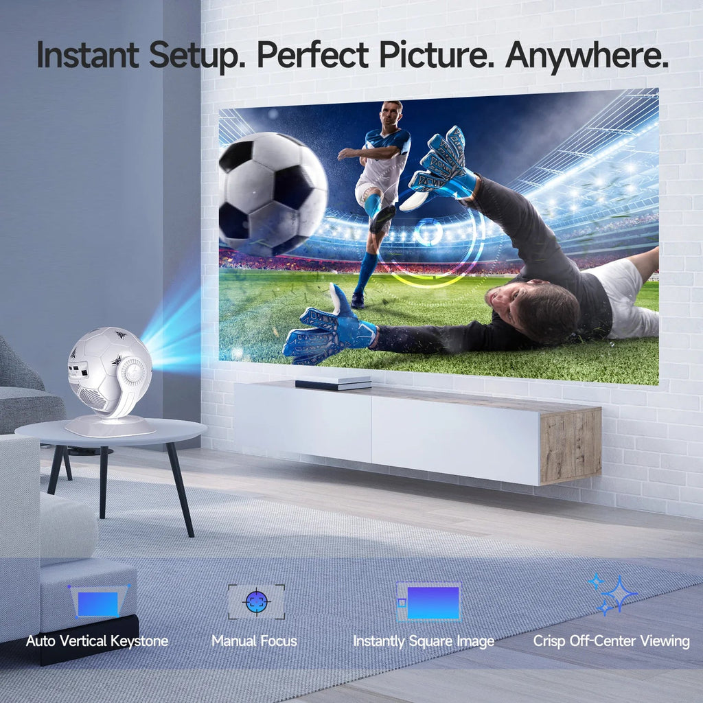 Magcubic HY300F Android 14 8K Projectors 300 Ansi MINI Projector LED Wifi6 BT5.4 Creative Football Styling Movie Home Theater - Magcubic Store