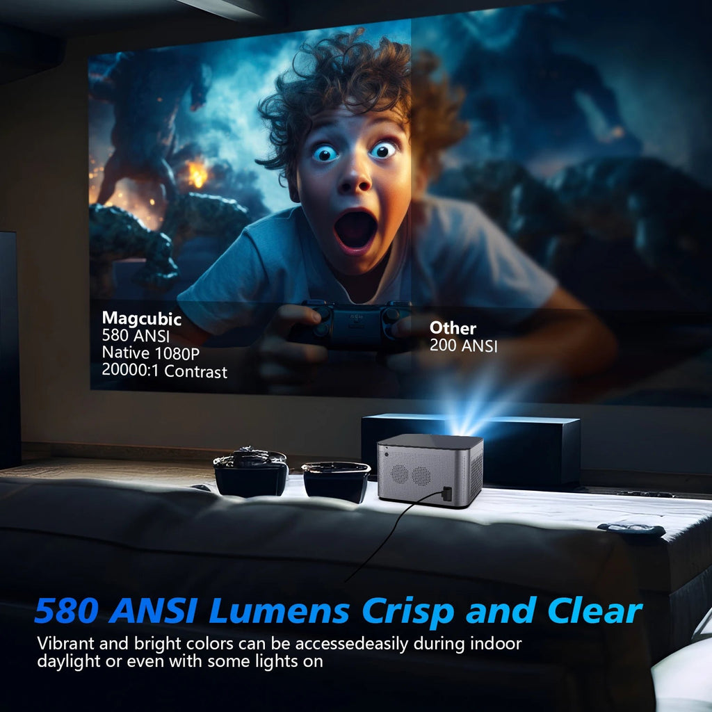 Magcubic HY350 Projector Android 11 4K 1080P 580ANSI Wifi6 Voice Control Allwinner H713 Electronic Focus BT5.0 Home Projetor - Magcubic Store