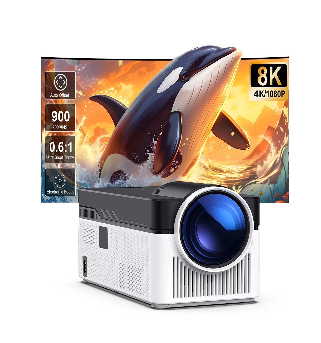 Magcubic HY450 Ultra Short Throw Projector 900ANSI 8K 1080P Allwinner H726 BT5.4 Auto Offset Electronic Focus Home Theater Voice - Magcubic Store