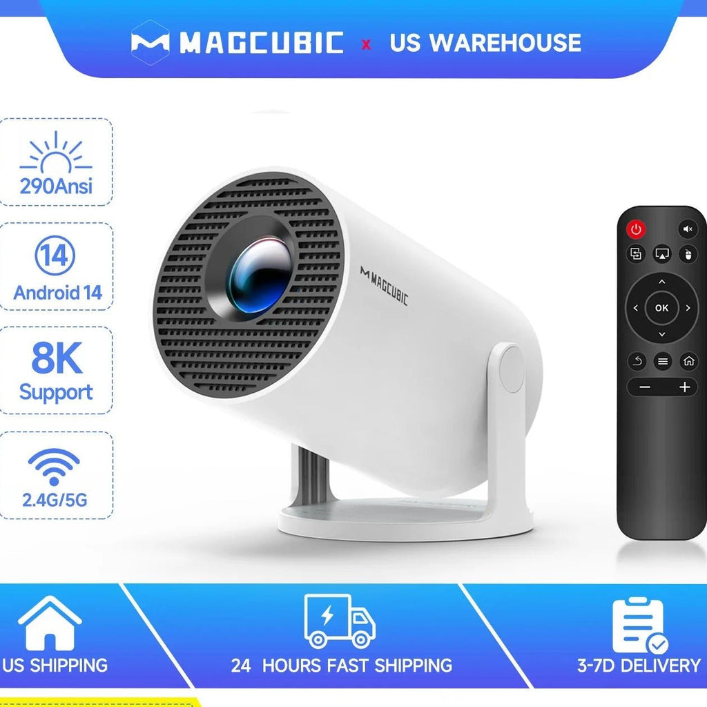 Magcubic Mini Portable HY300 Pro Projector 8K Full HD Native 720P 290 ANSI BT5.4 Android 14 Home Theater Outdoor Projector - Magcubic Store
