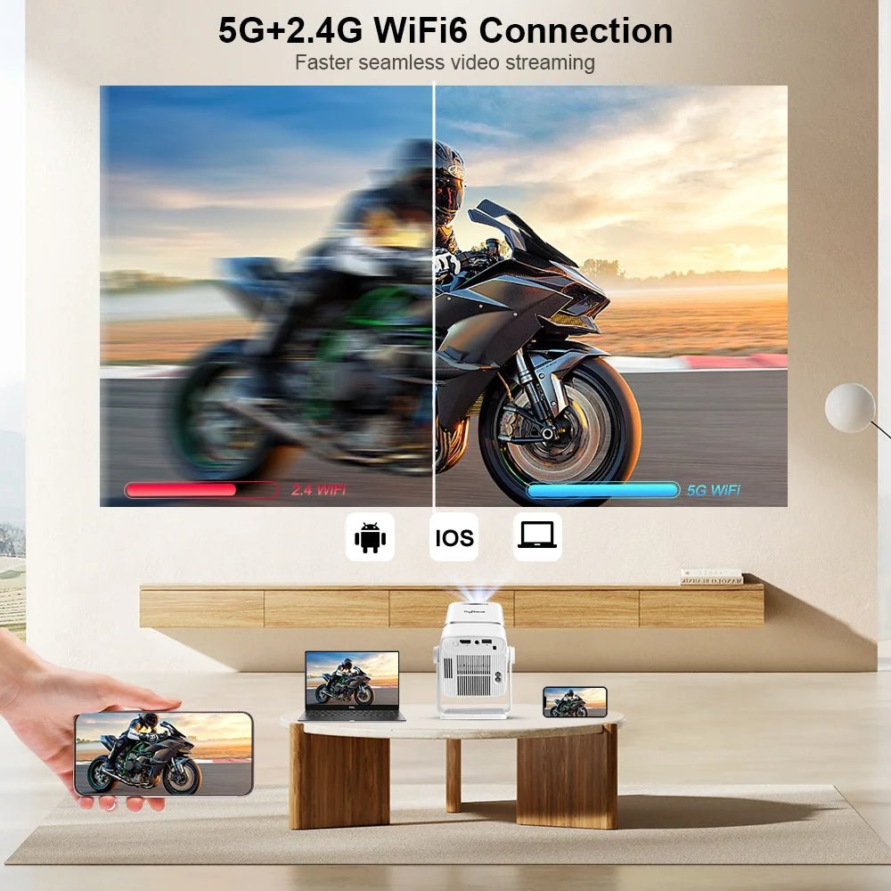 ThundeaL 4K Full HD Projector FHD TD80W Android WiFi 3D Home Theater TD80 Portable Beam Projector Meeting Video Movie PK HY320 - Magcubic Store